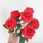 Artificial 6 Red Roses Bouquet