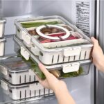 4 Grid Kitchen Fridge Storage Container