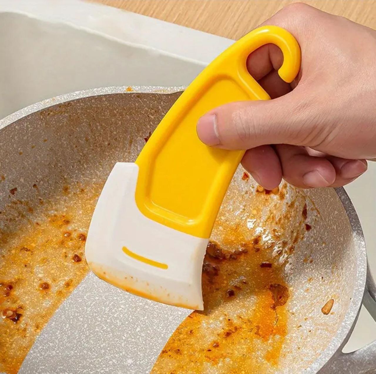Silicone Pan Cleaning Spatula Brush