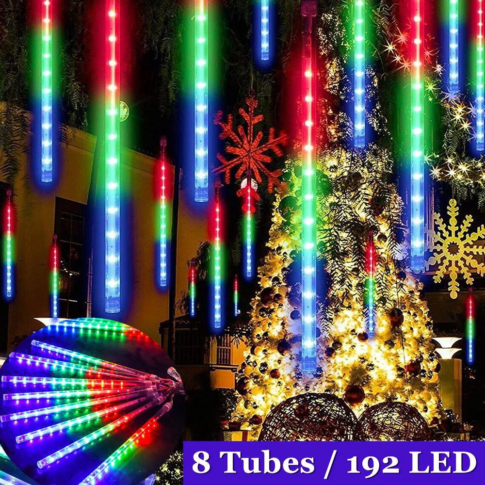 8 Tubes LED Meteor Shower Rain Drop Falling String Lights (Multicolor) (5)