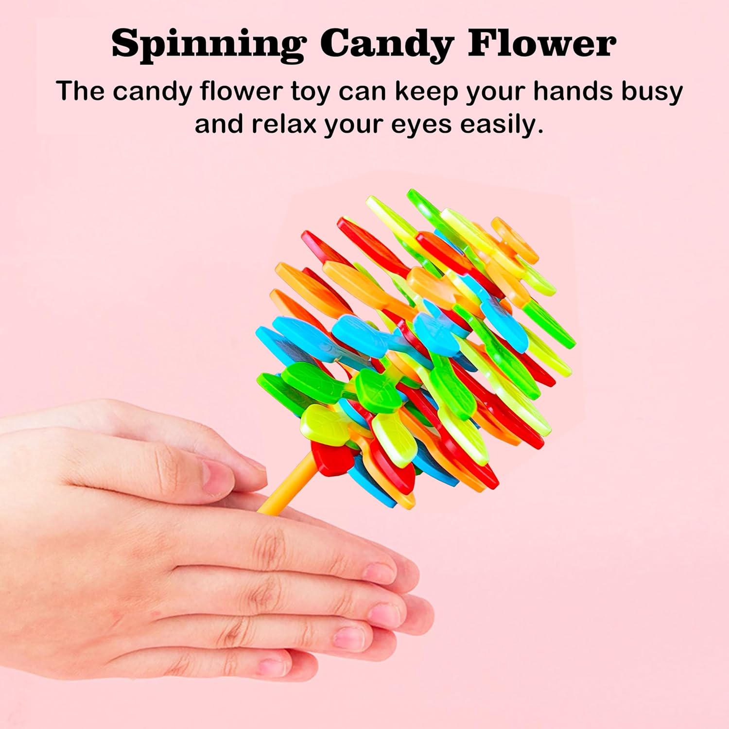 Multicolour Striped Spinning Candy Flower Toy (5)