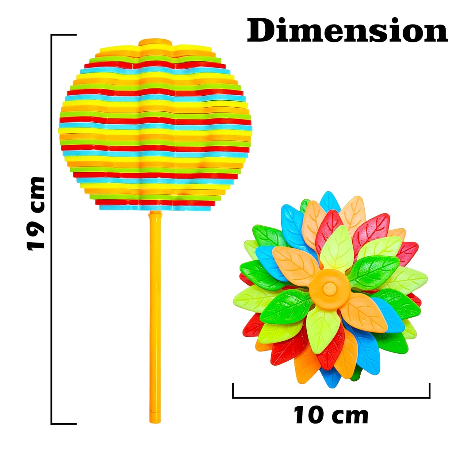Multicolour Striped Spinning Candy Flower Toy (6)