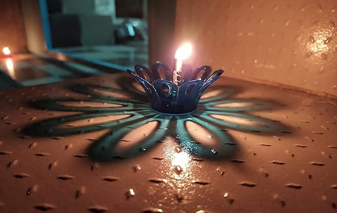 Plastic Colorful Reflection Diya (12 Pcs) (5)