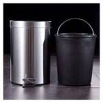 Stainless steel Round Pedal Dustbin With Soft Close Lid And Plastic Bucket