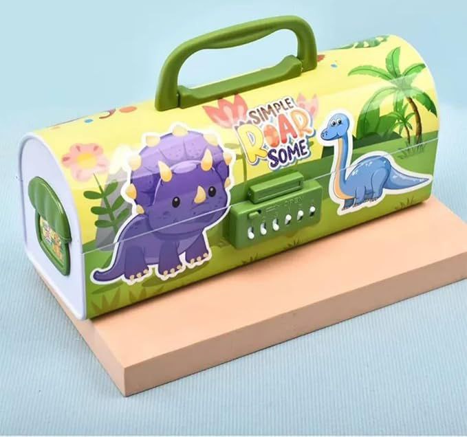 Suitcase-Style with a Handle Kids' Pen and Pencil Box with Password Lock (Rondom Design) (6)