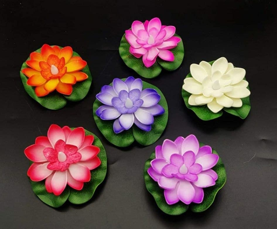 Water Sensor Lotus Diya (6 Pcs) (1)